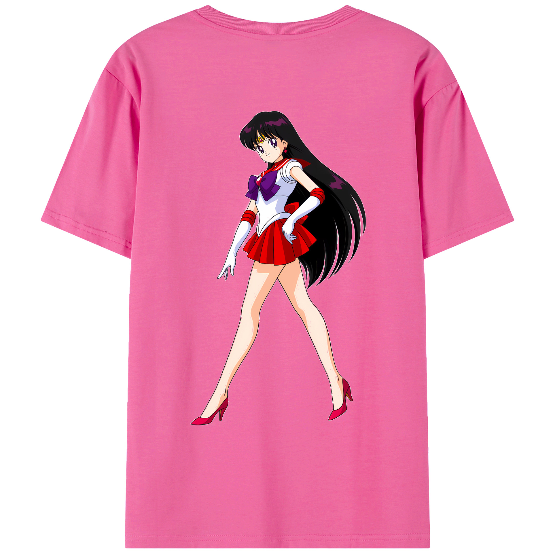 （画像用） 美少女戦士セーラームーン 火野レイ ひの レイ Sailor Moon Hino Rei （セーラーマーズ,Sailor Mars） レディース半袖Tシャツ(バックプリント)